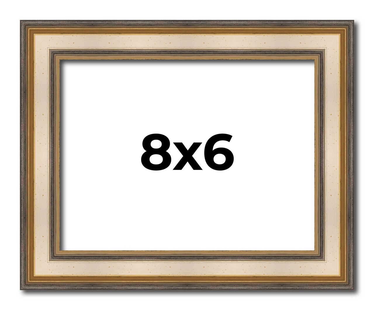 8x6 Refined Silver Picture Frame - UV Acrylic, Foam Board Backing, Hanging Hardware